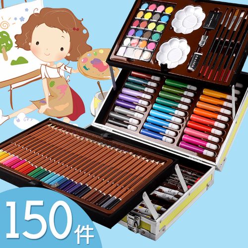 画工具套装幼儿园画笔礼盒颜料彩铅小学生水彩笔美术用品油画棒水彩笔